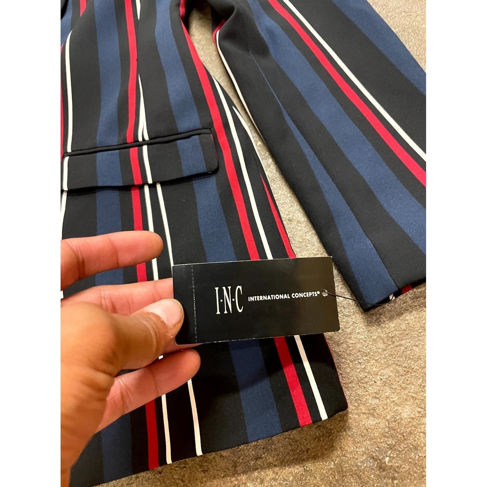 INC‎ International Concepts Blazer Jacket Womens Small Multicolor Posh Stripe - Picture 4 of 16